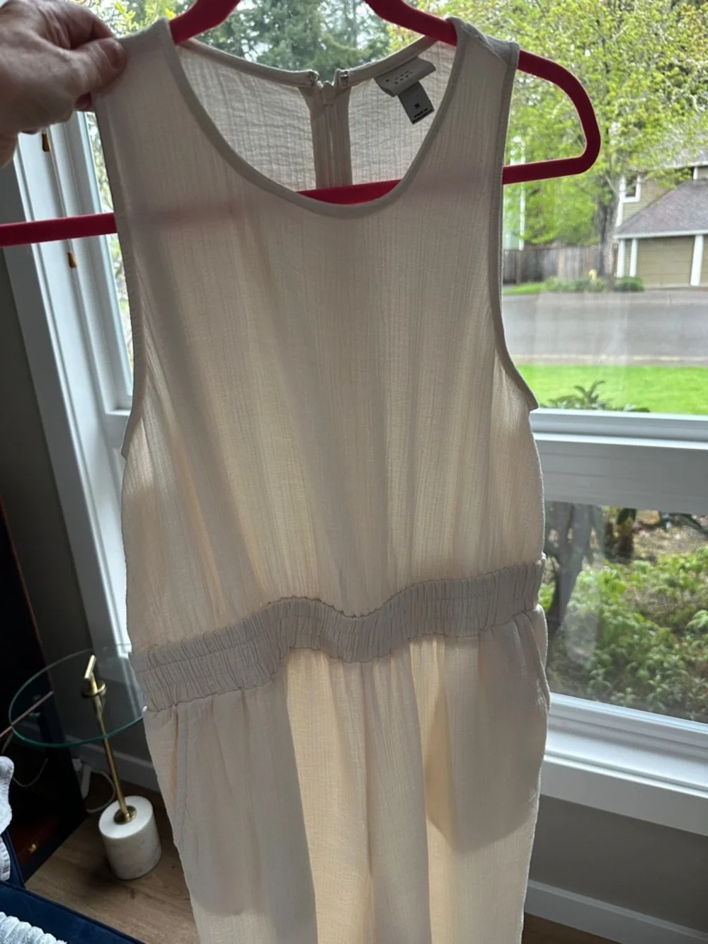 a new day Cream Sleeveless guaze Wide-Leg Jumpsuit - Picture 12 of 12